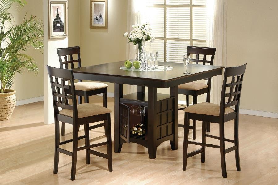 GABRIEL 5-PIECE SQUARE COUNTER HEIGHT DINING SET CAPPUCCINO