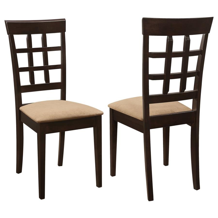 GABRIEL LATTICE BACK DINING SIDE CHAIR CAPPUCCINO (SET OF 2)