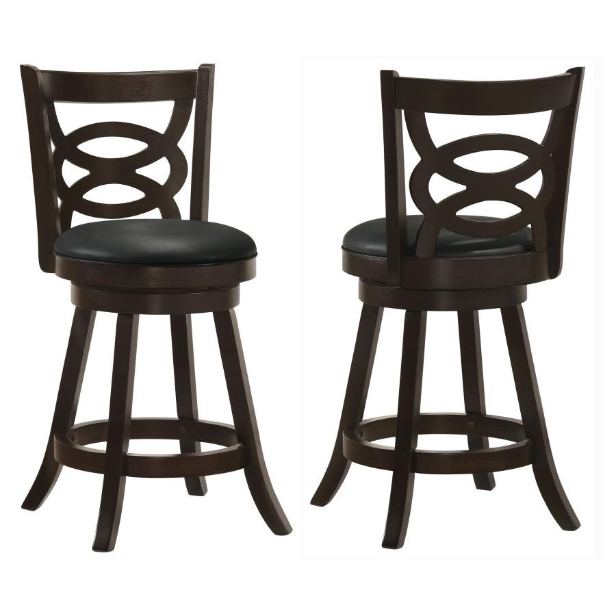 CALECITA WOOD SWIVEL COUNTER STOOL CAPPUCCINO (SET OF 2)