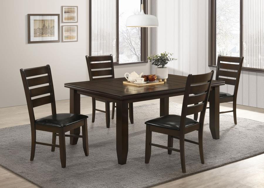 Home DALILA 5-PIECE RECTANGULAR DINING TABLE SET CAPPUCCINO