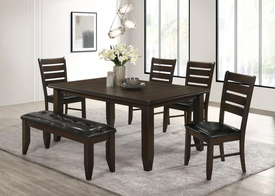 DALILA 6-PIECE RECTANGULAR DINING TABLE SET CAPPUCCINO