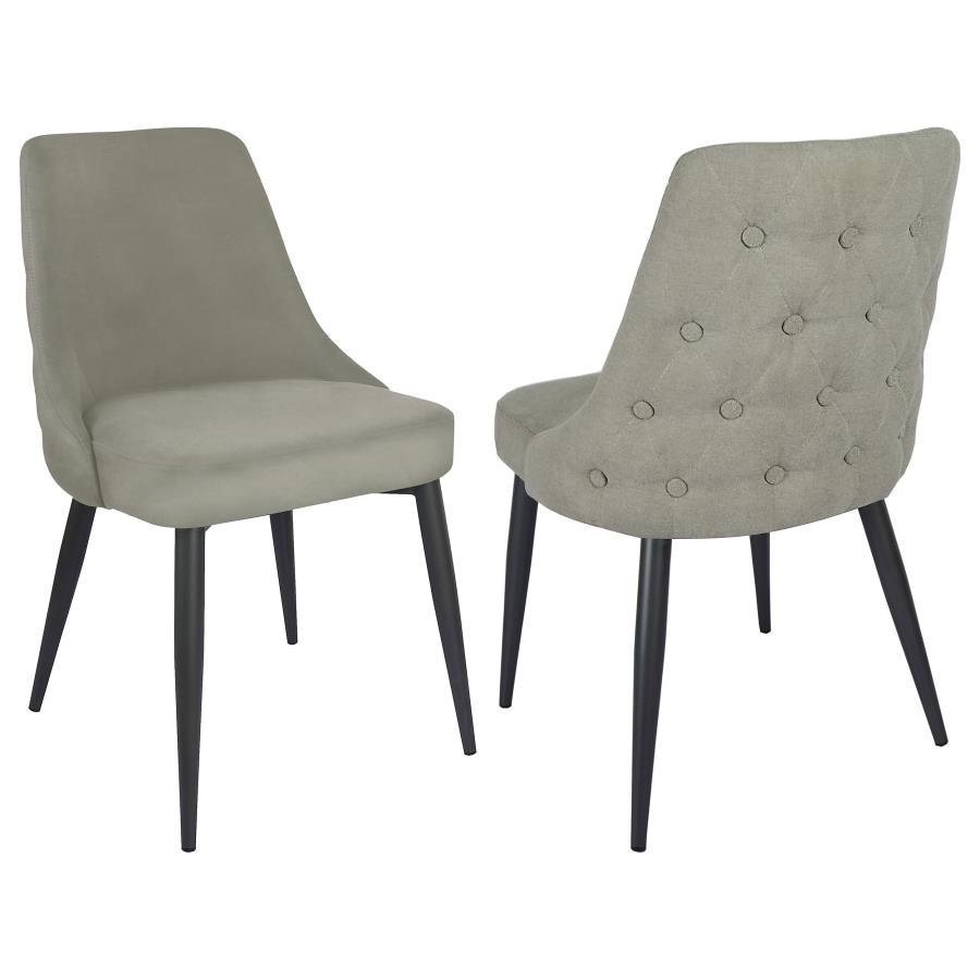 COSMO UPHOLSTERED DINING SIDE CHAIR LIGHT GREY (SET OF 2)