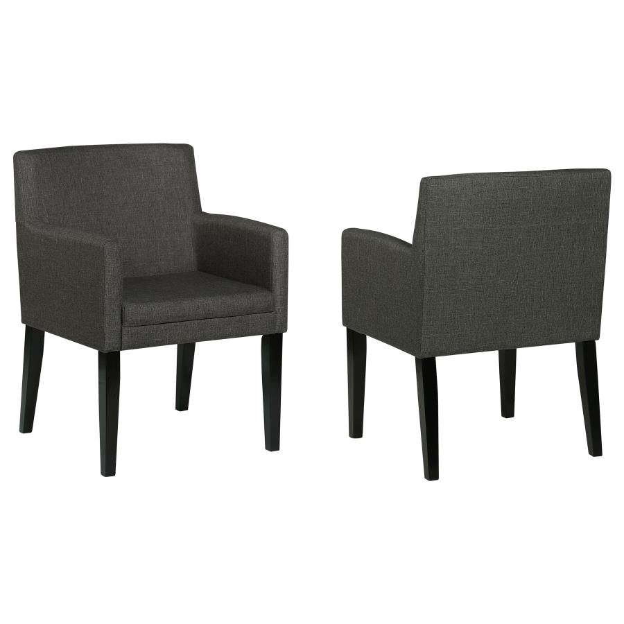 CATHERINE UPHOLSTERED DINING ARM CHAIR GREY (SET OF 2)