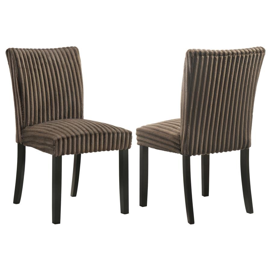 DERMOTT UPHOLSTERED PARSON DINING SIDE CHAIR CHOCOLATE (SET OF 2)