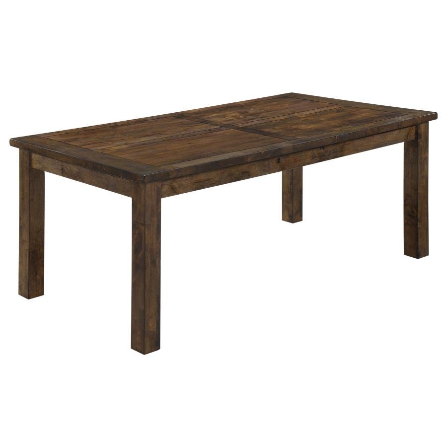 COLEMAN RECTANGULAR 79-INCH DINING TABLE RUSTIC GOLDEN BROWN