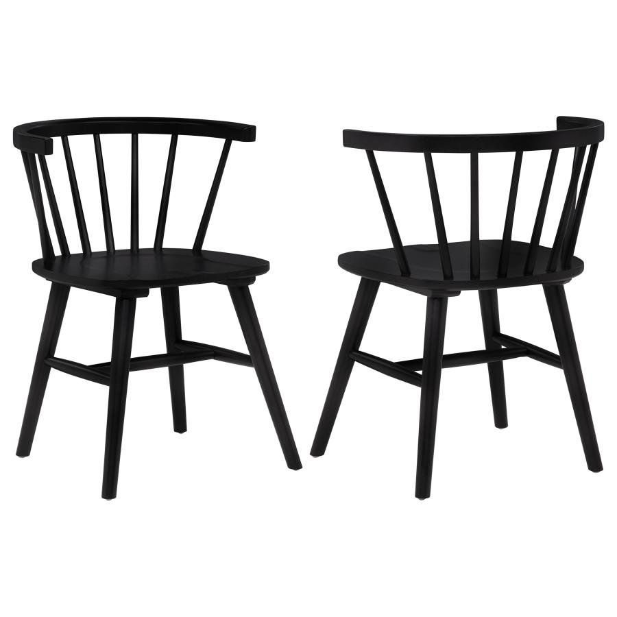 JEFFRIES WINDSOR WOOD DINING SIDE CHAIR BLACK (SET OF 2)