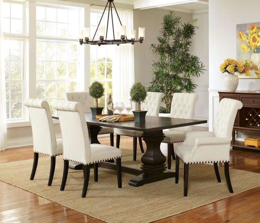 PARKINS 7-PIECE RECTANGULAR DINING TABLE SET RUSTIC ESPRESSO