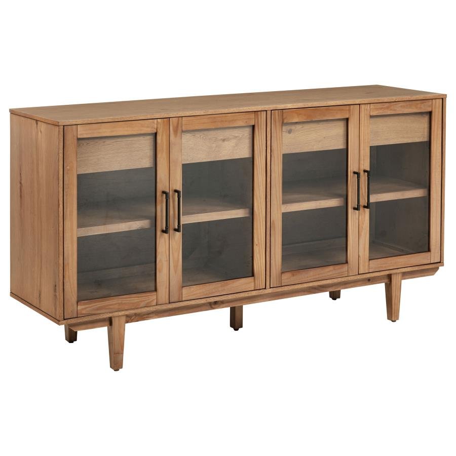 MIDDLETON 4-DOOR SIDEBOARD SERVER WITH DUAL DRAWERS NATURAL