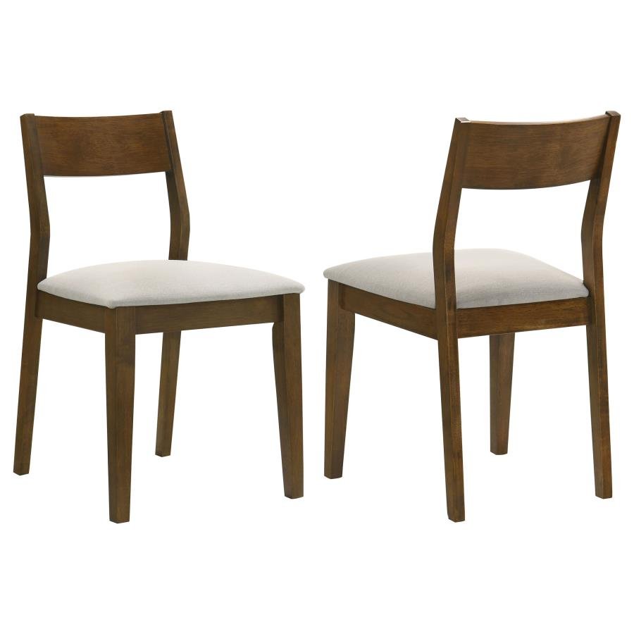 ALMONTE DINING CHAIR UPHOLSTERED SEAT DARK BROWN (SET OF 2)