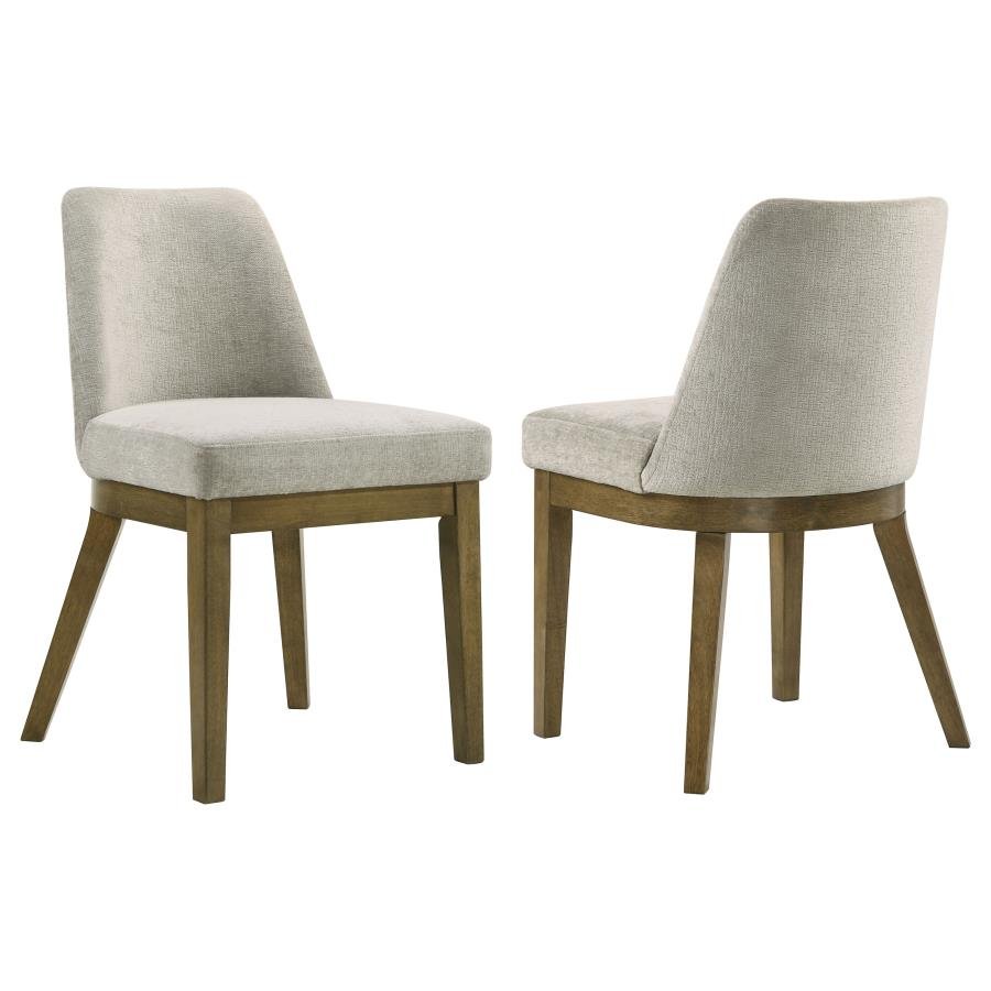 CASTLEWOOD UPHOLSTERED SIDE CHAIR LIGHT TAN (SET OF 2)