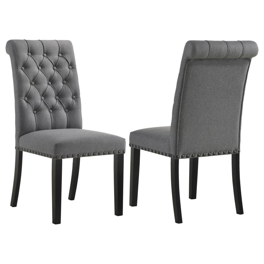 ALANA FABRIC UPHOLSTERED DINING SIDE CHAIR GREY (SET OF 2)