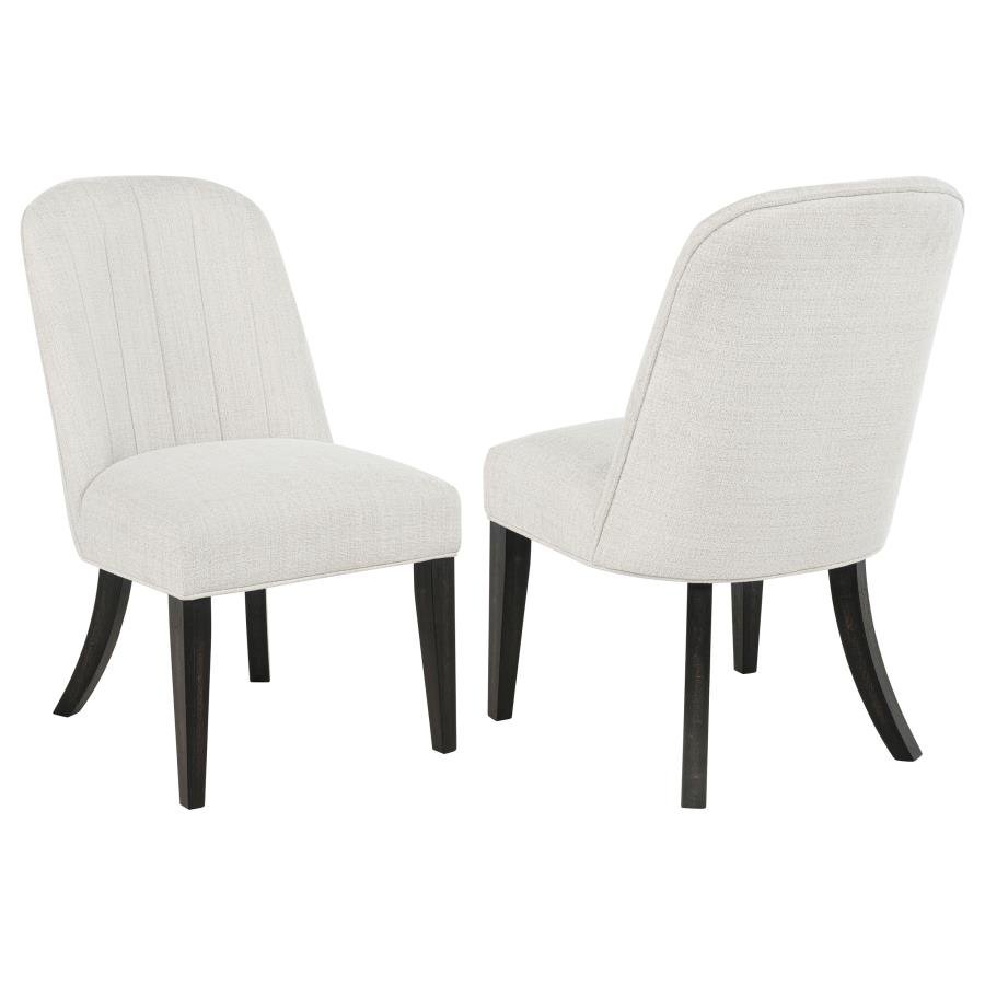 LEANDRO UPHOLSTERED DINING SIDE CHAIR CREAM (SET OF 2)