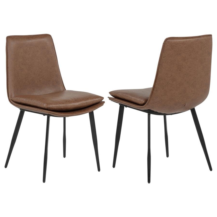 ORTEGA UPHOLSTERED DINING SIDE CHAIR COFFEE (SET OF 2)