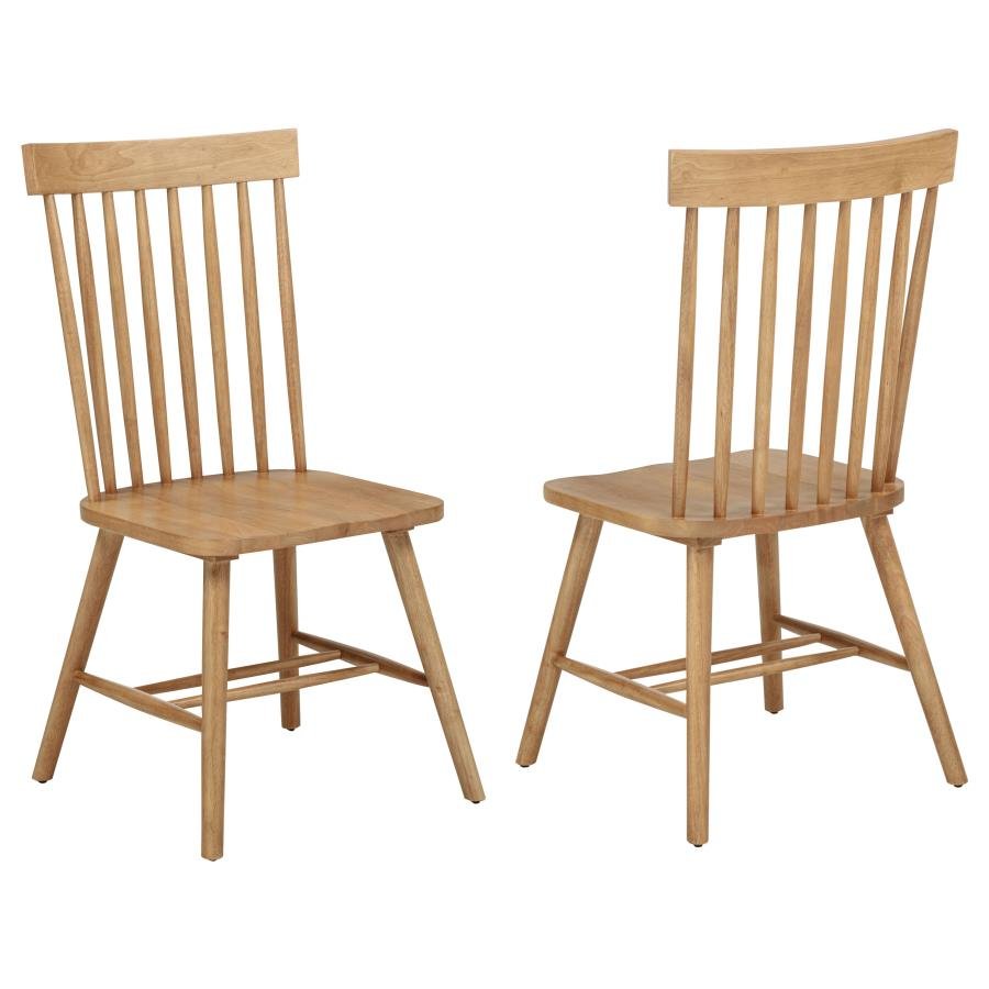 ANDREWS WINDSOR SPINDLE BACK DINING SIDE CHAIR LIGHT ASH (SET OF 2)