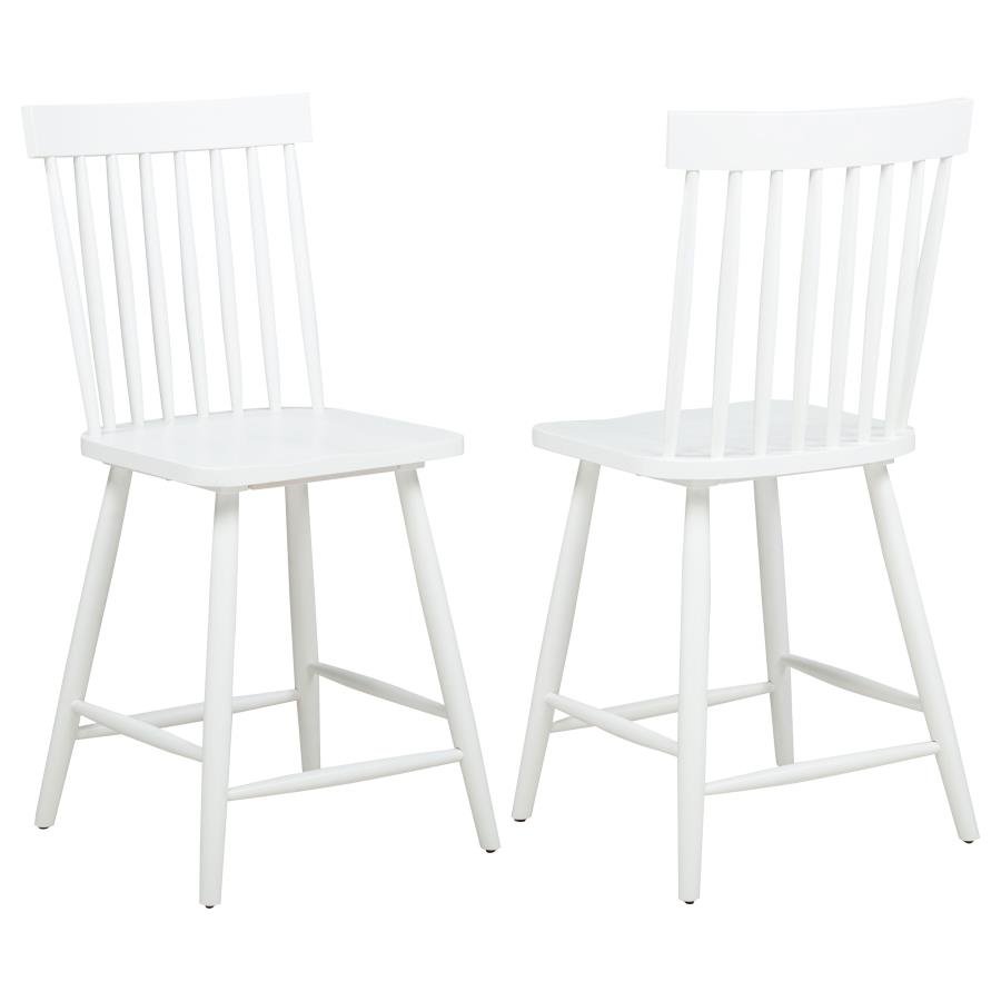 ANDREWS WINDSOR COUNTER HEIGHT DINING SIDE CHAIR WHITE (SET OF 2)