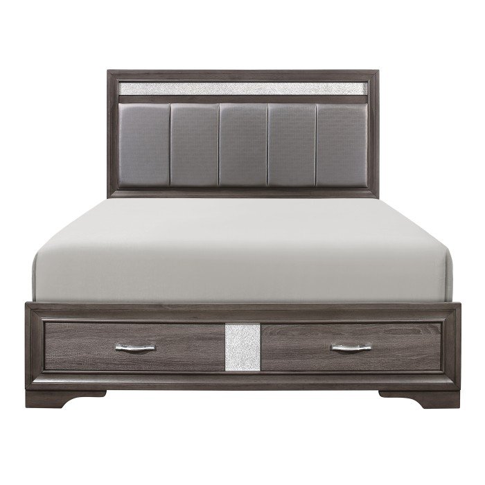 1505-1* Queen Platform Bed with Footboard Storage