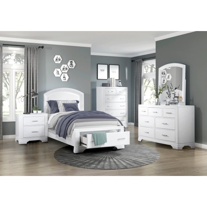 1520WHT-1__l-4.jpg 1520WHT-1* Twin Platform Bed with Footboard Storage - Image 3