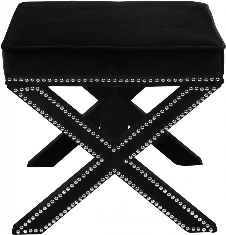 1712-2.jpg Nixon Velvet Upholstered Stool - Image 3