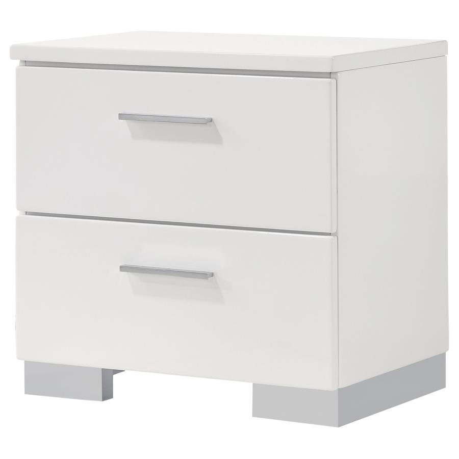 203502_04x900.jpg FELICITY 2-DRAWER NIGHTSTAND WHITE HIGH GLOSS - Image 4
