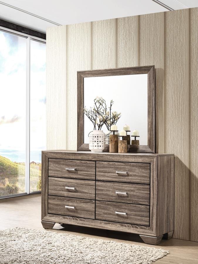 204193M_01x900.jpg KAUFFMAN 6-DRAWER DRESSER WITH MIRROR WASHED TAUPE - Image 2