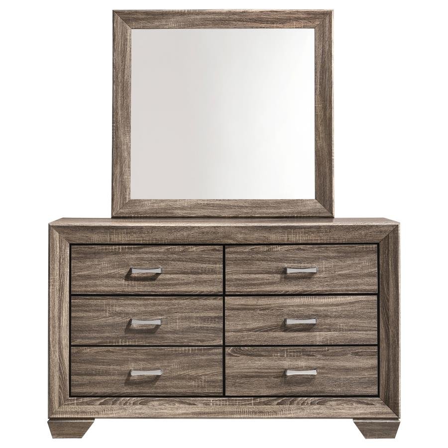 204193M_03x900.jpg KAUFFMAN 6-DRAWER DRESSER WITH MIRROR WASHED TAUPE - Image 3