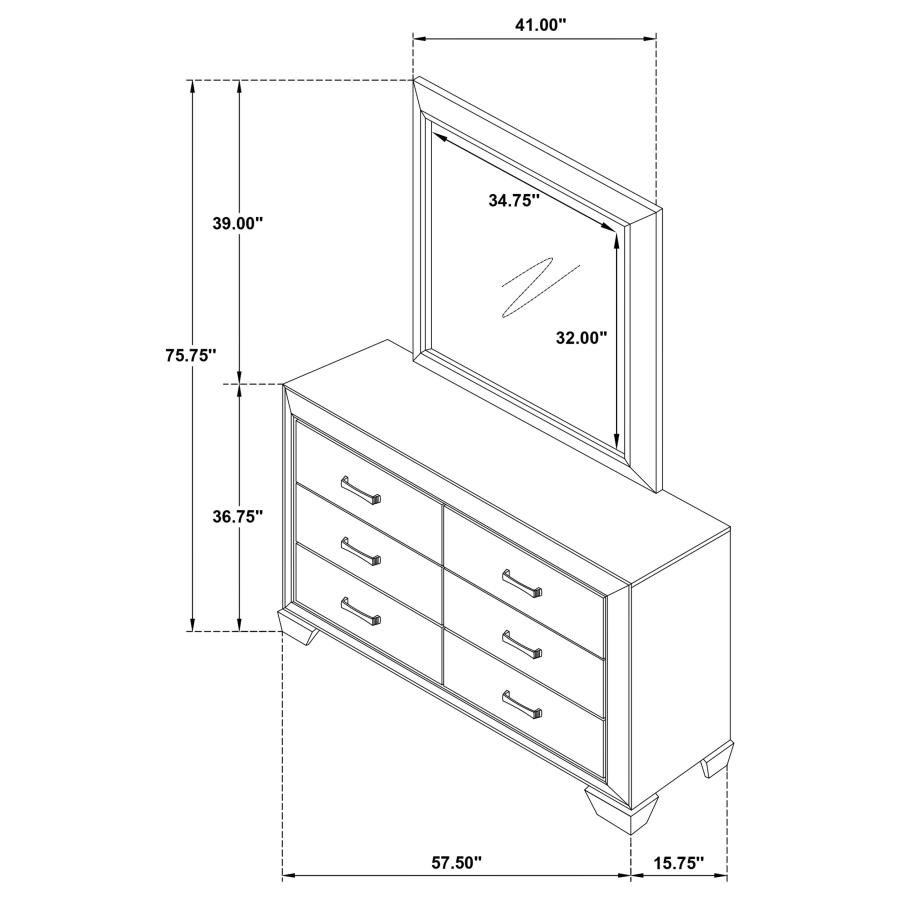 204193M_10x900.jpg KAUFFMAN 6-DRAWER DRESSER WITH MIRROR WASHED TAUPE - Image 10