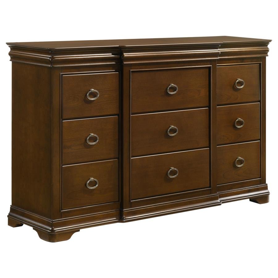 GARLAND 11-DRAWER BEDROOM DRESSER CABINET BROWN CHERRY