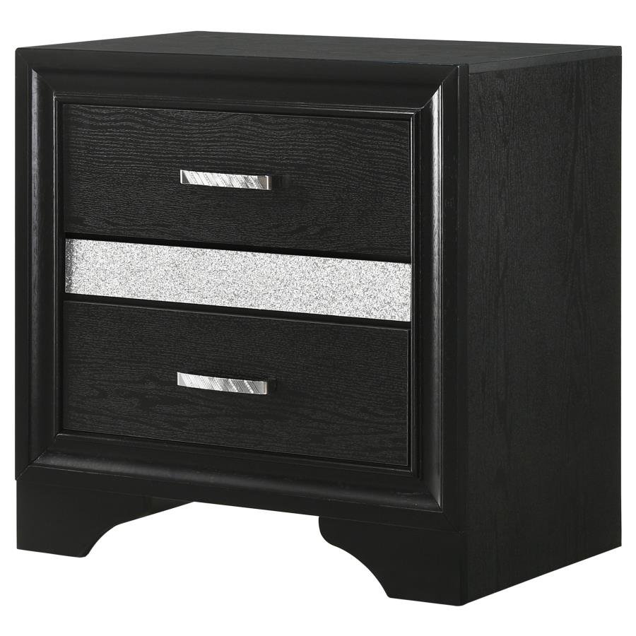 206362_04x900.jpg MIRANDA 3-DRAWER NIGHTSTAND BEDSIDE TABLE BLACK - Image 4