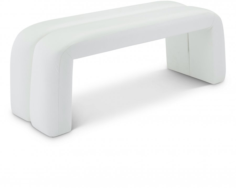Arc Vegan Leather Upholstered Bench