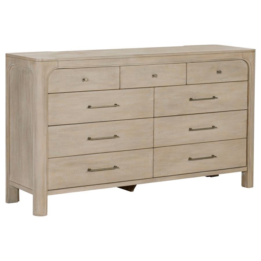 SOLANO 9-DRAWER BEDROOM DRESSER CABINET WEATHERED MANGO