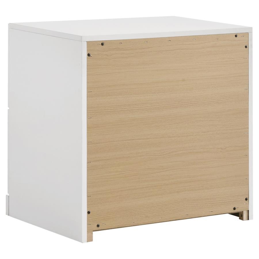 223092_04x900.jpg INES 2-DRAWER NIGHTSTAND BEDSIDE TABLE WHITE HIGH GLOSS - Image 4