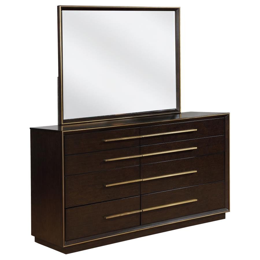 DURANGO 8-DRAWER DRESSER WITH MIRROR SMOKED PEPPERCORN