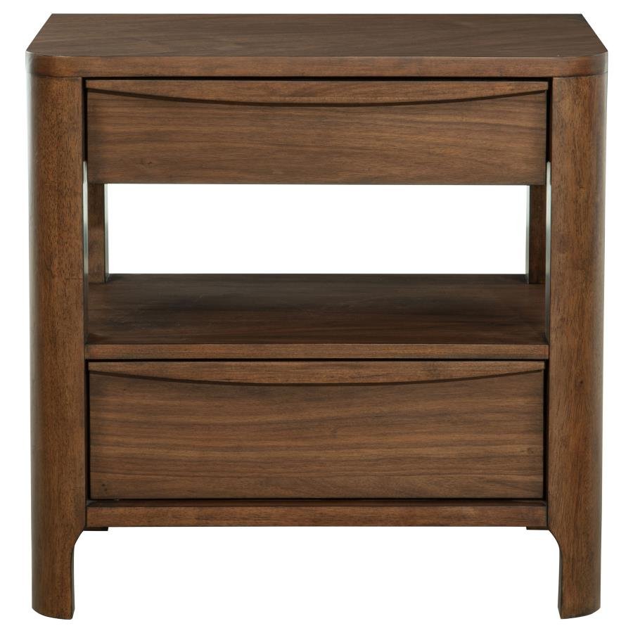 223322_03x900.jpg MADERIA 2-DRAWER NIGHTSTAND BEDSIDE TABLE WALNUT - Image 3