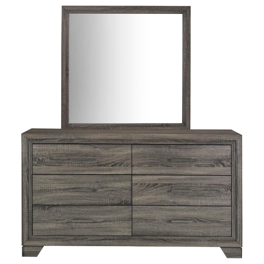223343M_03x900.jpg WRIGHT 6-DRAWER DRESSER AND MIRROR BROWN OAK - Image 3