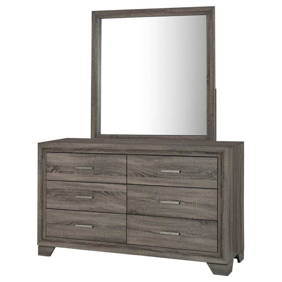 223343M_04x900.jpg WRIGHT 6-DRAWER DRESSER AND MIRROR BROWN OAK - Image 4