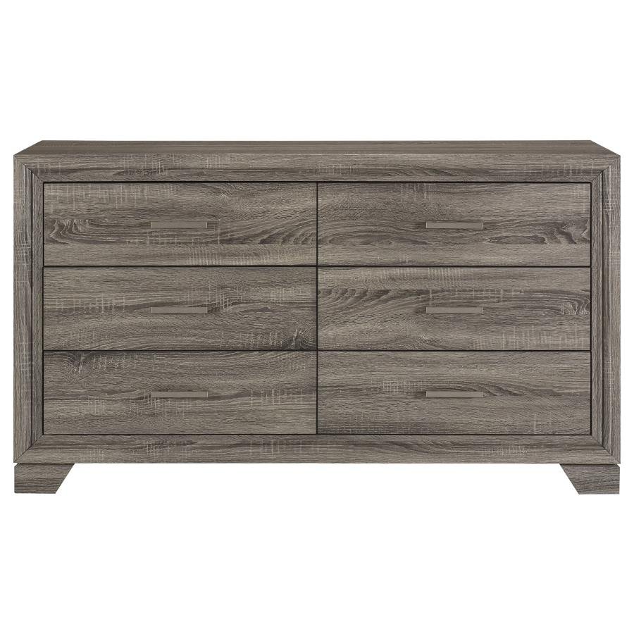 223343_03x900.jpg WRIGHT 6-DRAWER DRESSER CABINET BROWN OAK - Image 3