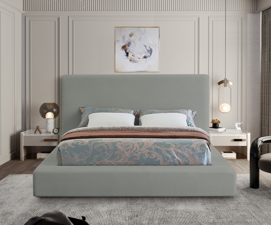 22358-3.jpg Devin Linen Textured Fabric Upholstered Bed - Image 4