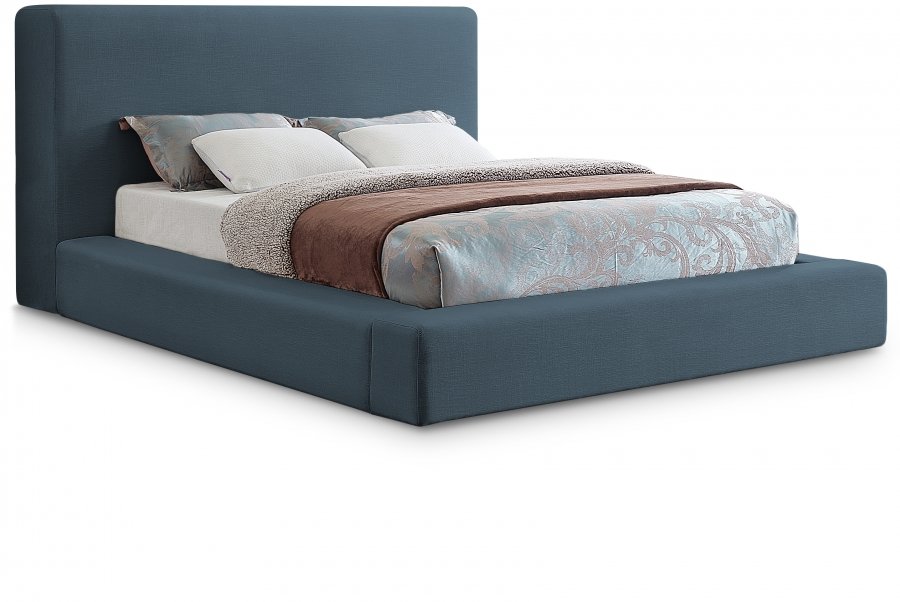 Devin Linen Textured Fabric Upholstered Bed