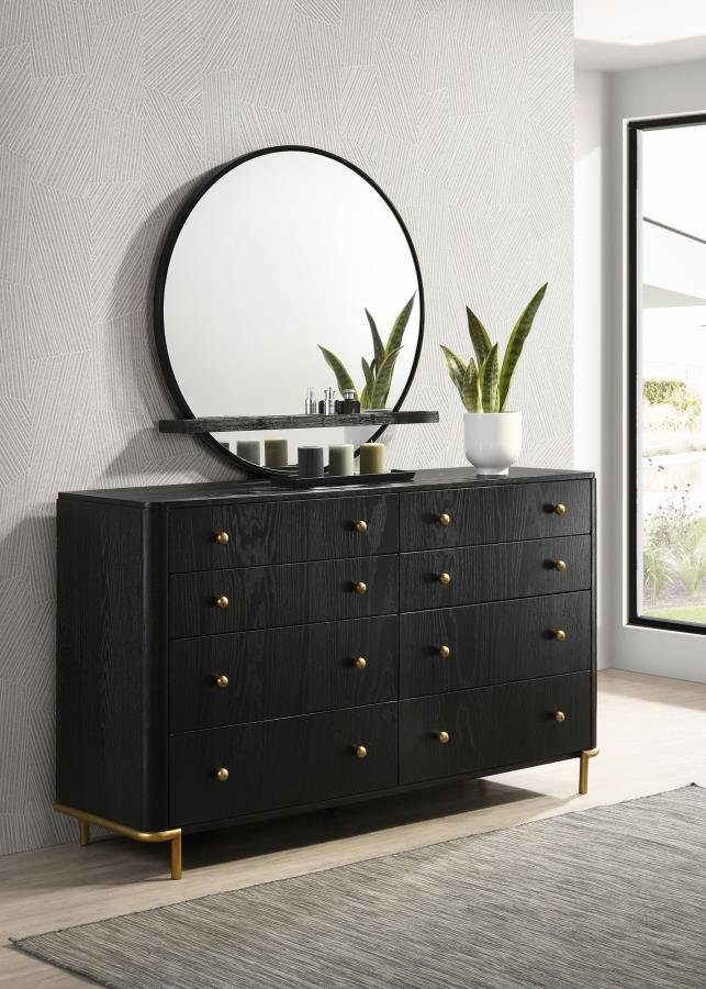 224333M_01x900.jpg ARINI 8-DRAWER DRESSER WITH MIRROR BLACK - Image 2