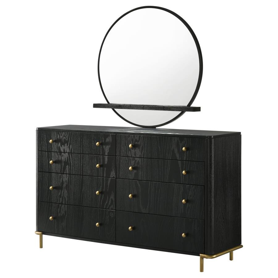 224333M_04x900.jpg ARINI 8-DRAWER DRESSER WITH MIRROR BLACK - Image 4