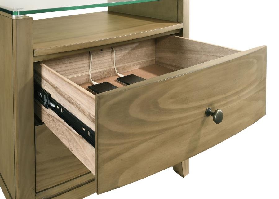 224922_11x900.jpg GRANADA 2-DRAWER GLASS TOP NIGHTSTAND NATURAL PINE - Image 11