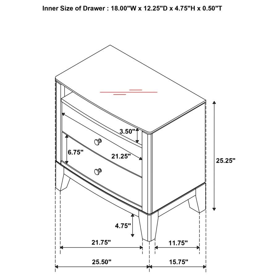 224922_14x900.jpg GRANADA 2-DRAWER GLASS TOP NIGHTSTAND NATURAL PINE - Image 14