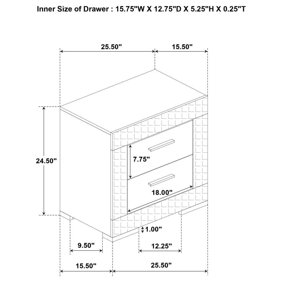 224942_13x900.jpg IVES 2-DRAWER NIGHTSTAND BEDSIDE TABLE WHITE HIGH GLOSS - Image 13