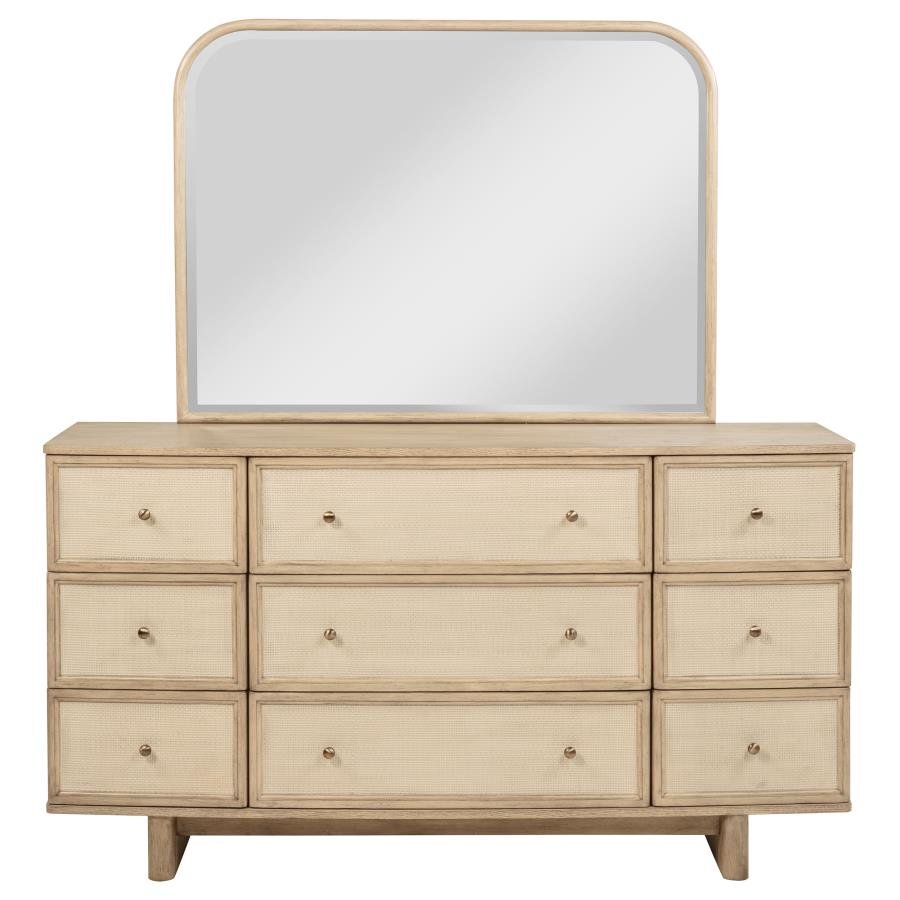 225043M_03x900.jpg KAILANI 9-DRAWER DRESSER AND MIRROR BEIGE OAK - Image 3