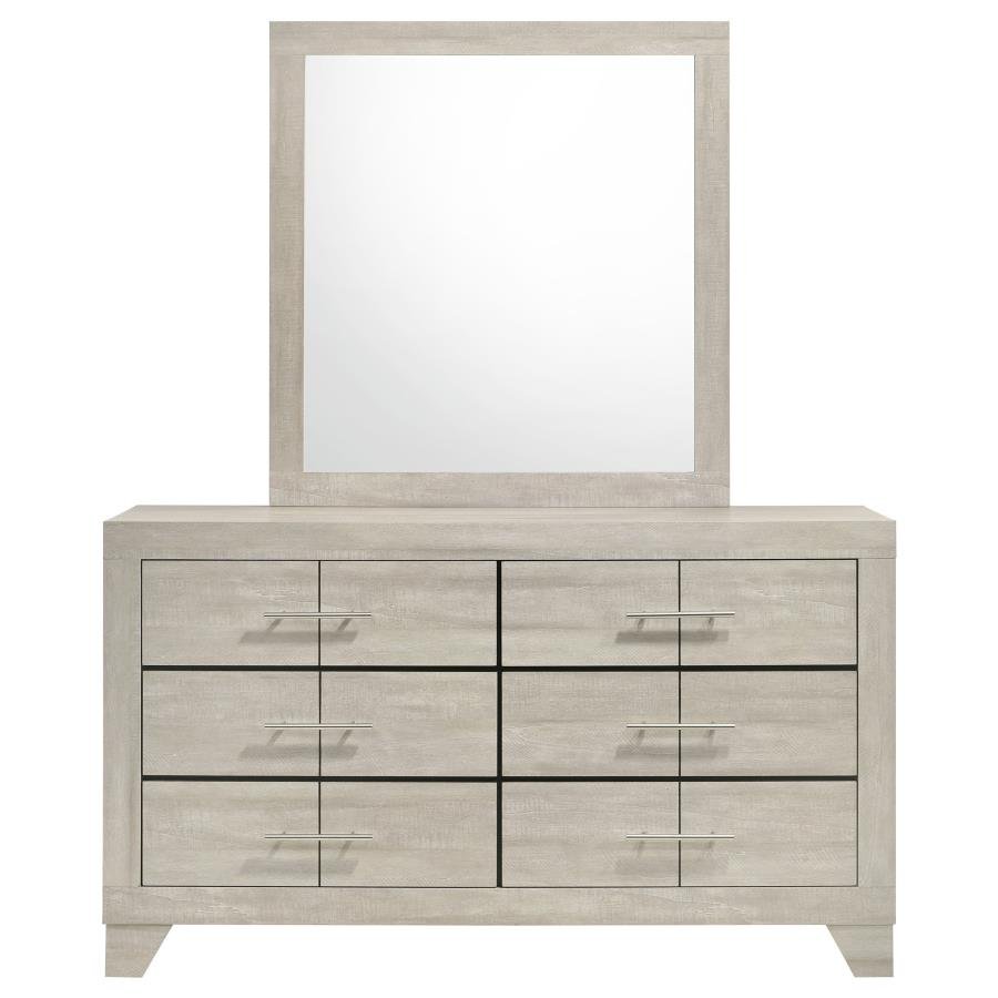 225063M_03x900.jpg TRENTON 6-DRAWER BEDROOM DRESSER WITH MIRROR RUSTIC CREAM - Image 3