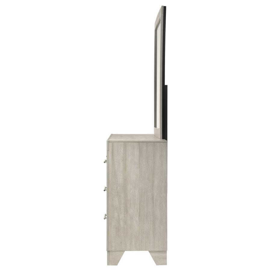 225063M_05x900.jpg TRENTON 6-DRAWER BEDROOM DRESSER WITH MIRROR RUSTIC CREAM - Image 5