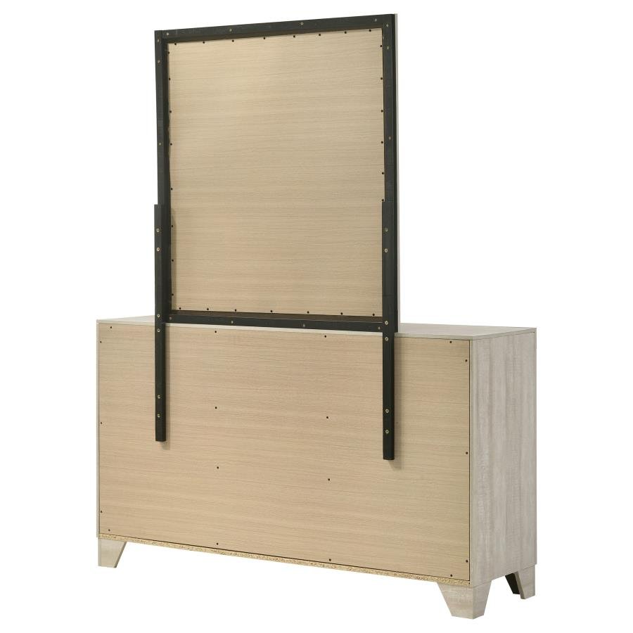 225063M_08x900.jpg TRENTON 6-DRAWER BEDROOM DRESSER WITH MIRROR RUSTIC CREAM - Image 8