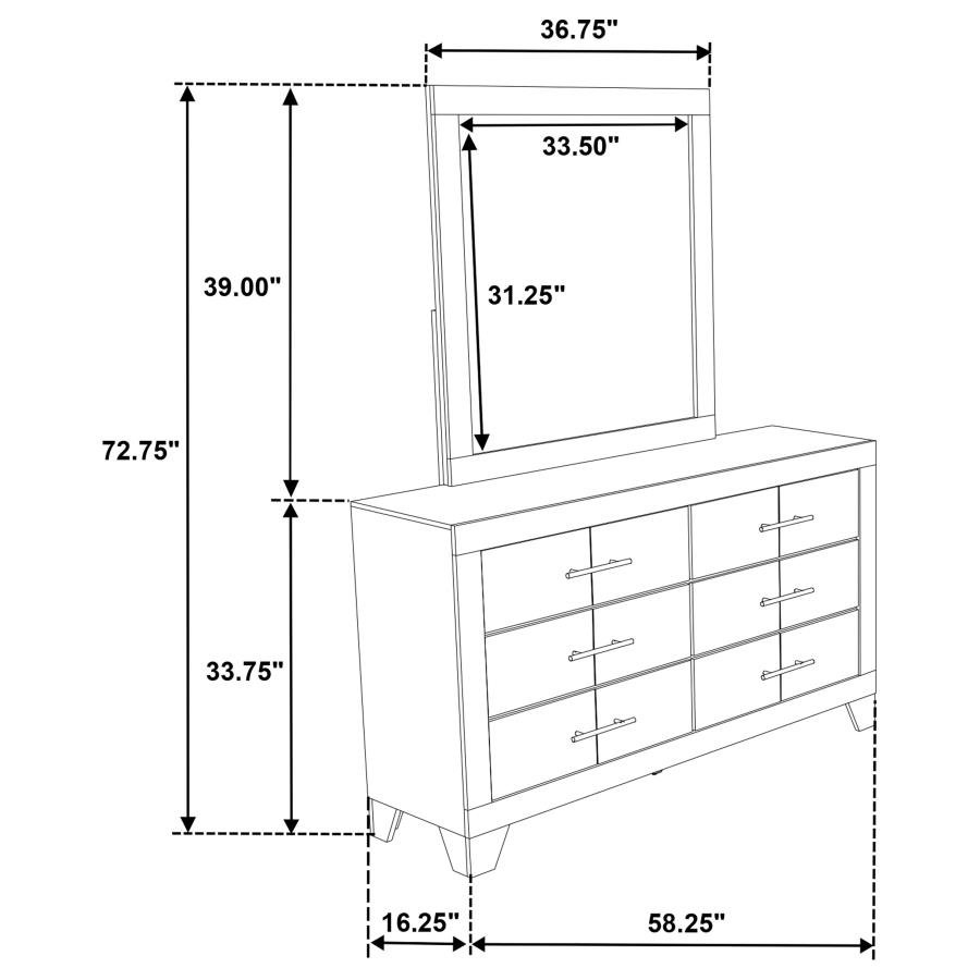 225063M_13x900.jpg TRENTON 6-DRAWER BEDROOM DRESSER WITH MIRROR RUSTIC CREAM - Image 13