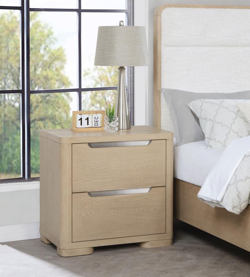 225082_01x900.jpg LADERA 2-DRAWER NIGHTSTAND BEDSIDE TABLE LIGHT ELM - Image 2
