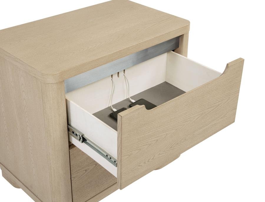 225082_10x900.jpg LADERA 2-DRAWER NIGHTSTAND BEDSIDE TABLE LIGHT ELM - Image 10